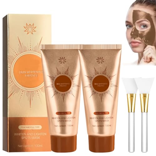 Vibbang 2Pcs Herbal Spots Peel-Off Facial Mask, Mascarillas Faciales Iluminadoras Parowu, Mascarillas Faciales Despegables Para Manchas De Hierbas, Para Todo Tipo De Piel (A)