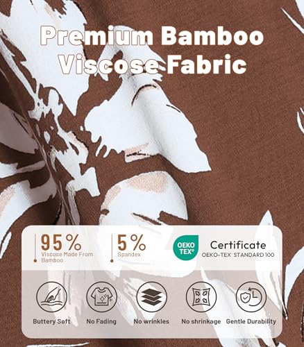 Image of NACHILA Bamboo Viscose Pajamas for Women Lace V Neck Capri Pants Pjs Set