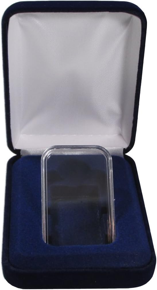 Guardhouse Blue Velvet Coin Display/Gift Box for One Standard One Ounce Silver Bar in Capsule