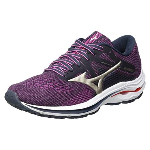 Mizuno Wave Inspire 17, Zapatillas para Correr Mujer, Indiai/Pgold/Ignitionred, 44.5 EU