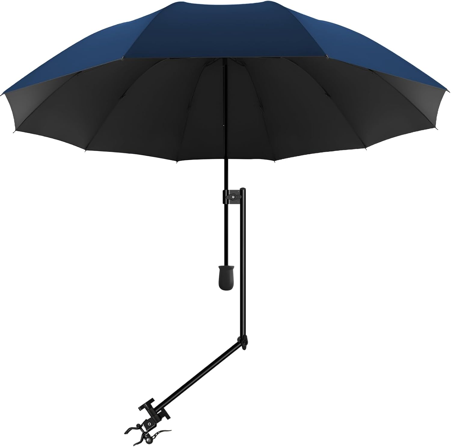 UPF 50+ Beach Umbrella with Adjustable Universal Clamp