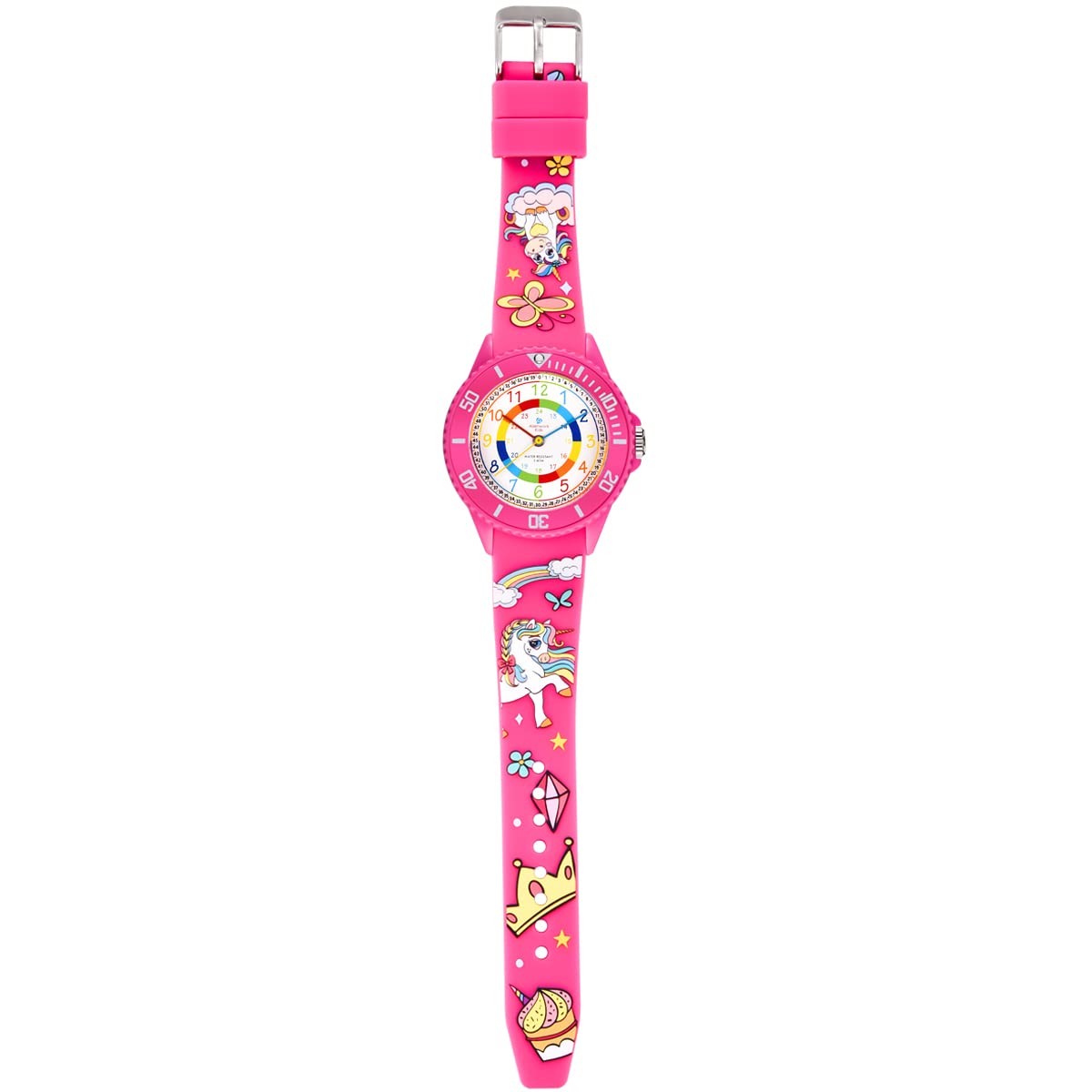 Alienwork Kids Orologio di Apprendimento Bambini Ragazzi Ragazze Tempo di Apprendimento Impermeabile 5 ATM