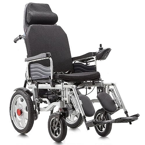 Portable Foldable Electric Wheelchair for Adults, 31 Miles Long Travel Range All Terrain Power Wheelchair, 40A Lithium Battery, Weight Capacity 330lb, Reclining Seat