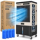 Climatizador Evaporativo Industrial Ultra Frío 15000m3/h, Cobertura 90m2, 130L, 660W, Evaporador Aire Acondicionado Bajo Consumo, Climatizador Industrial Portátil, Climatizador Evaporativo y Enfríador