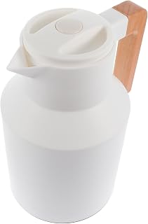 BESPORTBLE 1l Insulated Glass Water Bottle with White Pp and Silicone Lid, Thermal Bottle for Storing Hot Coffee, Featuring Delicate Design and Long-term Use for Housewarming