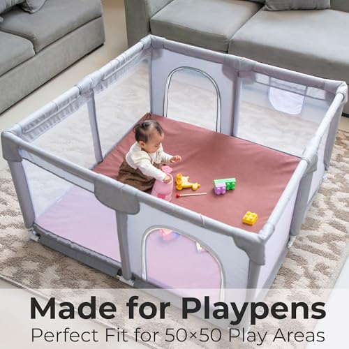 Primica Padded Play Mat for Baby - Large Soft Foam Mat for Floor with Plush Fabric - Safe, Comfortable & Durable Playmat for Babies & Toddlers - Easy to Clean