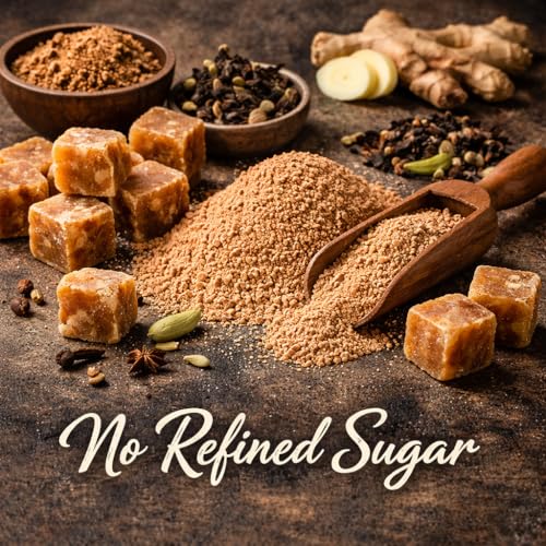 Image of The Sterling Blend Instant Jaggery Tea Premix Pack of 3 | Cardamom Ginger Lemongrass Chai| Naturally Sweetened with Jaggery | Instant Desi Chai Mix | Tea Premix | No Refined Sugar
