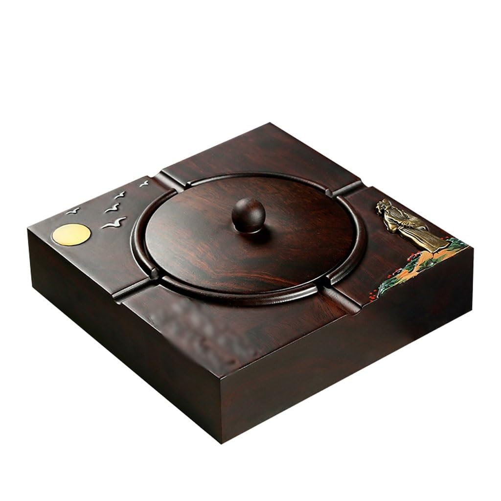 Gthtuhfd Ash Tray Retro Household Large Ashtray With Lid Living Room Hotel Homestay Tabletop Ornaments Ashtray For Outside Patio