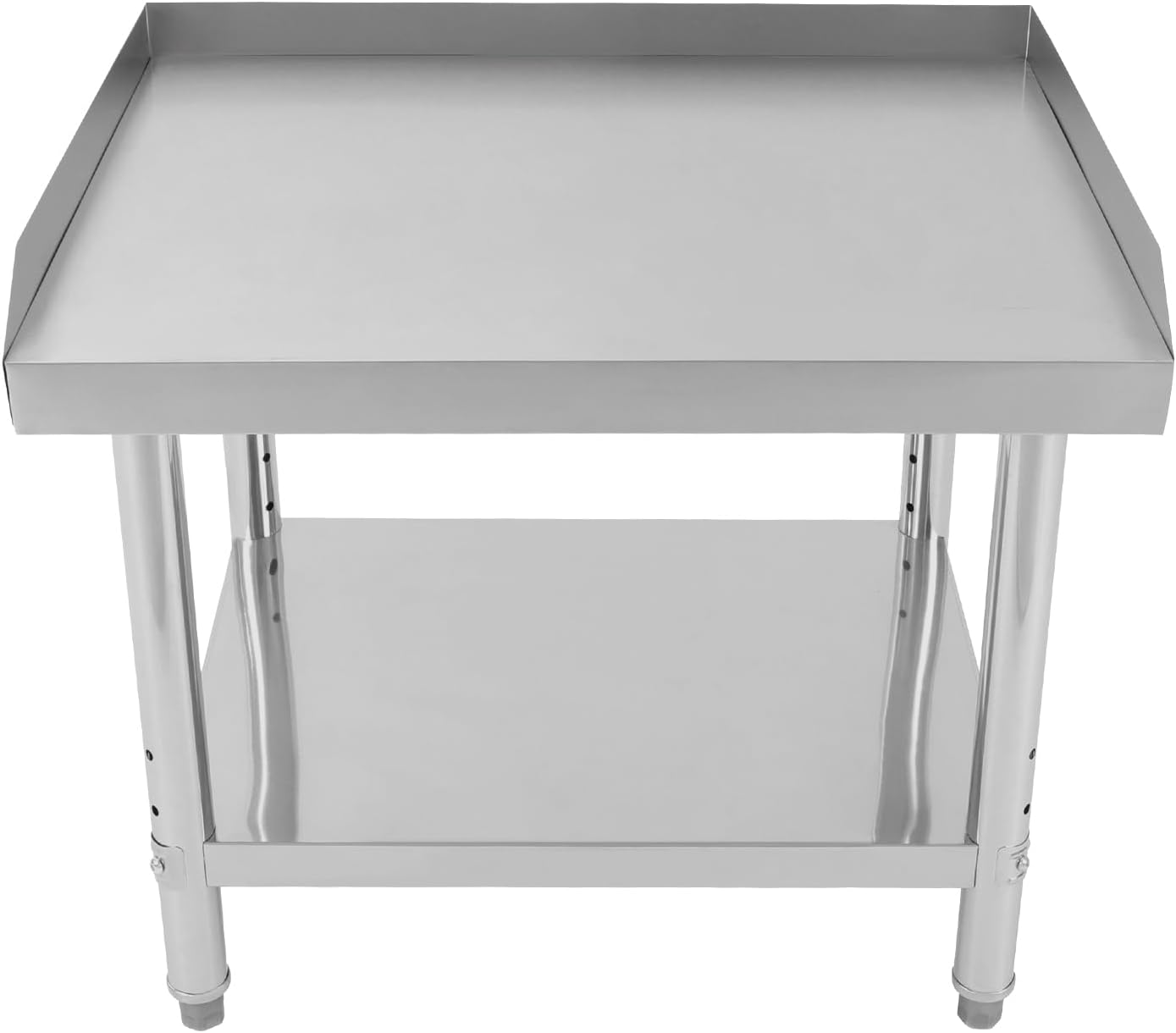 30 x 24 Inch Stainless Steel Equipment Stand, Adjustable Kitchen Work Table 154.32Lbs Capacity Equipment Stand with 2In Baffle for Hotels and Restaurants 30 x 24 x 26 Inch