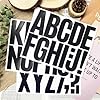 72 Pieces Self-Adhesive 3 Inch Letter Stickers, Vinyl Alphabet Sticker for Mailbox, Signs, Bulletin Boards - 6 Sheets Black #5