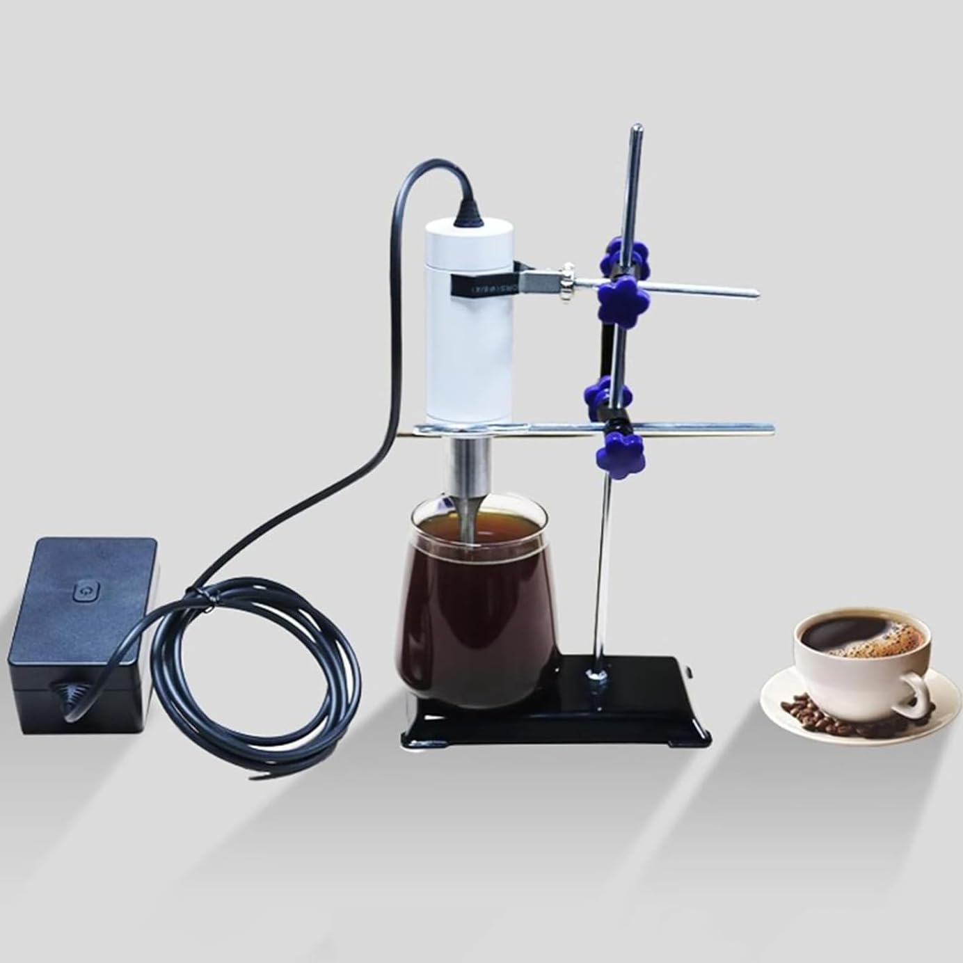 Homogeneizador Ultrasónico De Laboratorio Pequeño De 40kHz, Procesador Sonicador 80W, Disruptor Celular Y Mezclador, Sonda 8mm Diámetro, Con Soporte, Altura Ajustable, Tiempo Funcionamiento De 300s