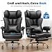 GTPLAYER Gaming Stuhl, Bürostuhl mit Fußstütze Chefsessel Schreibtischstuhl mit Taschenfeder-Kissen Ergonomischer bis 200kg, PU-Leder Höhenverstellbar Home Office Gaming Sessel, Schwarz