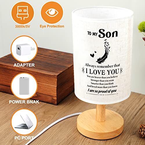 Souhoney Gifts For Son For Mom Dad- Fabric Wooden Desk Lamp For Reading Bedroom Living Room For Son Adult Graduation Season Gifts, Birthday Gifts, Back To School Gifts #TOP4