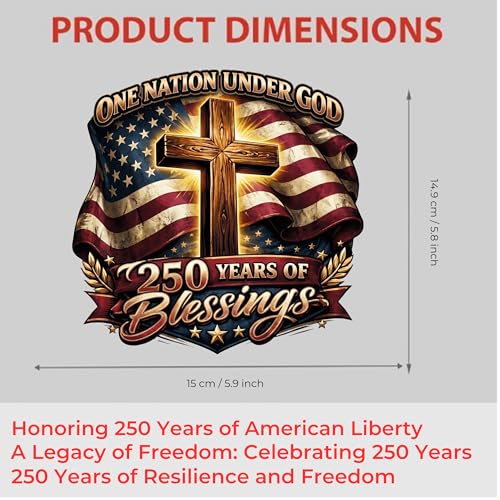 Image of 2-Piece One Nation Under God Christian Car Decal
