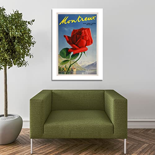 Affiche de voyage Montieux grand format mat pour mur vide sans reflet - 7