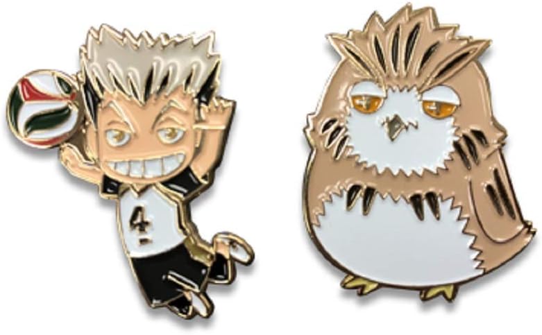 Bokuto and Bokuto Owl Pins Set of Two
