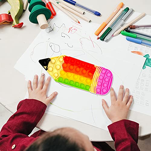Big Pop Push Toy It Sensory Bubble Stress Toy, Fidget Push Toys for Kids, Silicone Toys for Autistic Children Adult Squeeze Toy Autism Special Needs Classroom Anxiety Relief Toys(Big Size pensil)