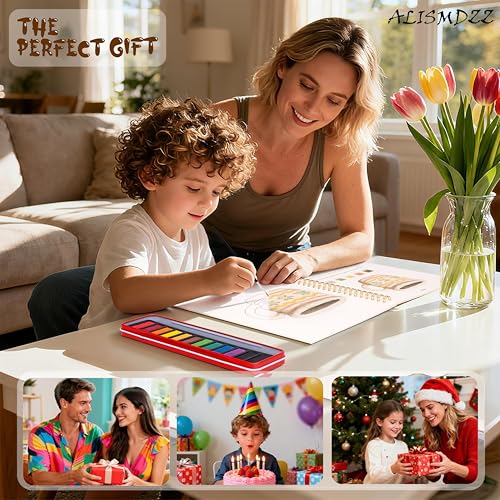 ALISMDZZ|Aquarell Malbuch für Anfänger & Kinder – Inkl. 12 Farben & Mischtanleitung auf extra dickem Papier | Perfekt gegen Durchdrücken | für kreative Erkundung, Geschenk, Teenager (Animal, 1)