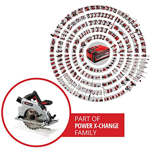 Einhell Power X-Change 190mm Cordless Circular Saw - 18V Brushless Rotary Wood Saw, Tool-Free Adjustment, LED, Dust Extraction - TE-CS 18/190 Li Solo Saw (Battery Not Included) 2 Einhell Power X-Change 190mm Cordless Circular Saw - 18V Brushless Rotary Wood Saw, Tool-Free Adjustment, LED, Dust Extraction - TE-CS 18/190 Li Solo Saw (Battery Not Included) - Image 2