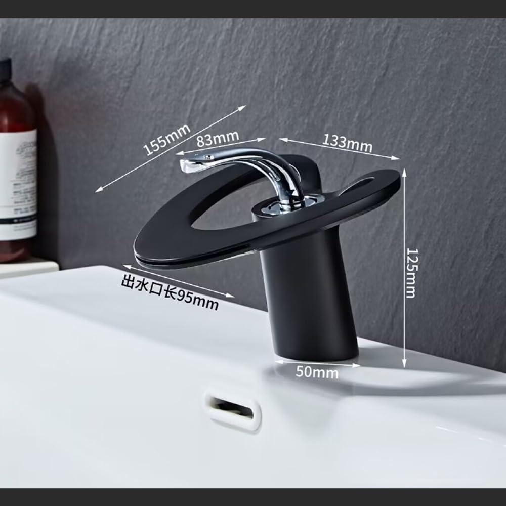 Grifo de lavabo de cascada Grifo mezclador de agua fría y caliente Grifo de lavabo de baño Grifos de lavabo montados en cubierta, SLT239, Astilla