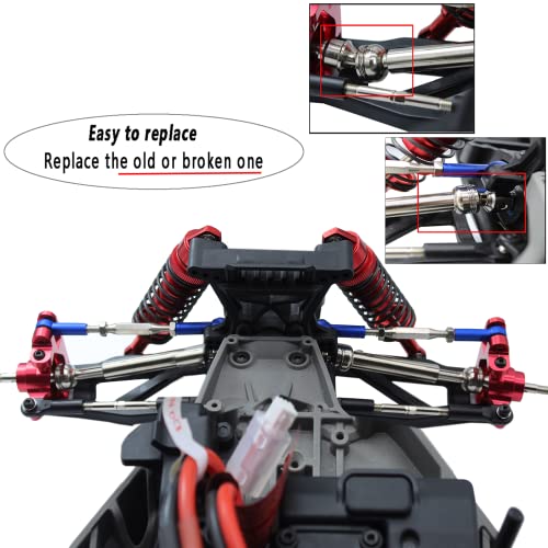 Binghfobbyhuo Rc Front Rear Drive Shaft&Shock Absorber&Camber Link,Steering Blocks Caster Blocks Stub Axle Carriers For 1/10 Traxxas Slash,Rustler,Stampede 2Wd Vxl Cars (Red) #TOP2