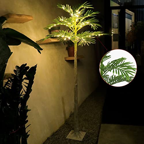 4 Feet Artificial Palm Tree With Led Fairy And Other Practical Indoor And Outdoor Decoration Lighting And Other Multi-Functional Artificial Simulation Tree #TOP5