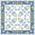 HOMETITUTE 10PCS 12x12 Inch Blue and Green Floral Tile Pattern Floor Tiles Peel and Stick Removable Self Adhesive DIY Vinyl Flooring Stickers for Kitchen Bathroom Living Room Entryway Home Decor