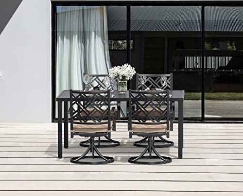 Bigroof Outdoor 60In Rectangle Patio Dining Table, Black Classic Galvanised Steel Table With 1.57" And 1.96''Umbrella Hole For Garden, Backyard, Deck, Poolside(1 Table) #TOP1