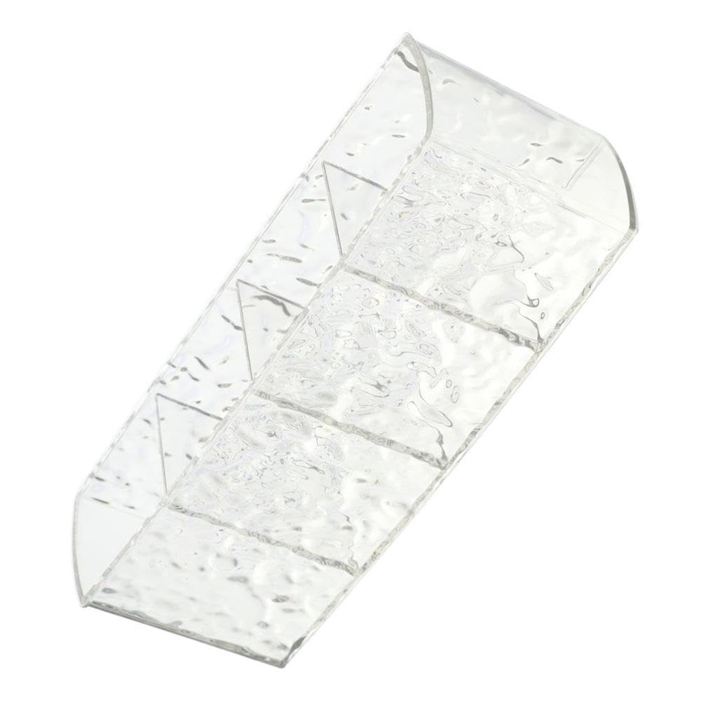 couponhub Transparent Acrylic 4-Compartment Makeup Organizer with Water Ripple Pattern Design,Makeup Brush Holder,Makeup Table Transparent Storage Box for Makeup Brushes, and More