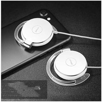 Earhook Headphones Sport Wired Music Cable Have My Computer Mobile Phone Headset Boutique L1 White Silver