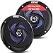 Pyle Marine Speakers - 4 Inch 2 Way Waterproof and Weather Resistant Outdoor Audio Stereo Sound System with LED Lights, 100 Watt Power and Low Profile Slim Style - 1 Pair PLMRS43BL (Black)