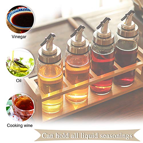 Tossow Olive Oil Dispenser Glass Bottle For Kitchen,Cooking Oil And Vinegar Dispensing Cruets With Dripless Capped Spout, Liquid Condiment Container For Home Food Grade #TOP6