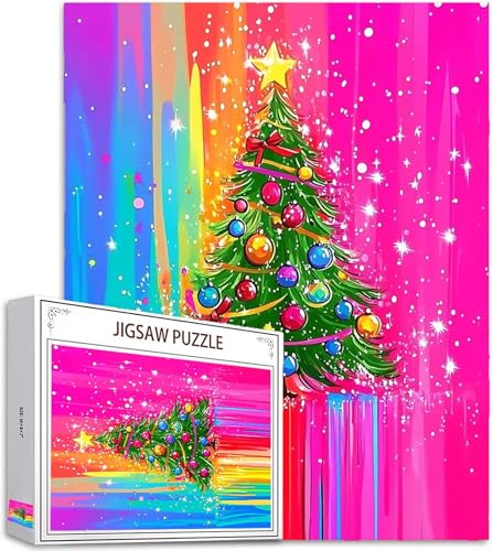 Pintada Puzzle 5000 Piezas Adultos, Puzzle Árbol de Navidad Patrón Diseño, Jigsaw Adultos, 5D DIY Artesanía Familia Actividades con Embalaje de Caja de Regalo, Regalo Mujer Hombre, 156x105cm, Model646