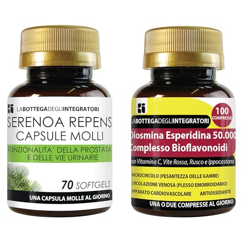 SERENOA REPENS 70 CÁPSULAS BLANDAS - DIOSMINA, HESPERIDINA, BIOFLAVONOIDES 100 TABLETAS | CIRCULACIÓN PRÓSTATA, MICROCIRCULACIÓN, HEMORROIDES