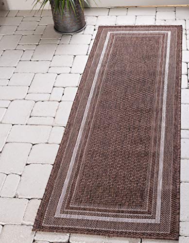Unique Loom Outdoor Border Collection Area Rug - Soft Border Runner