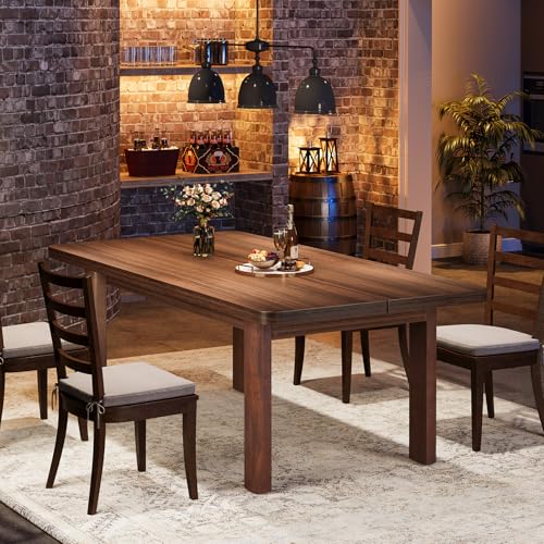 Tribesigns Farmhouse Wood Dining Table for 4-6 People, 63” Large Rectangle Kitchen Table, Dinner Table Kitchen & Dining Room Furniture with with Solid Wood Legs by Tribesigns - Used condition - Image 2