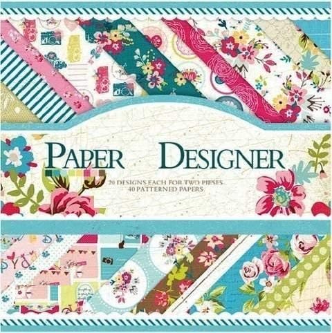 Qatalitic Paper Designer Pattern Design Printed Papers for Art and Craft, DIY Greeting Card Making and Project Book Making (VS8005, 8 X 8 Inch), Set of 40 Sheets
