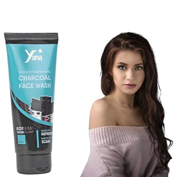 Yana Charcoal Face Wash travel size & Cleanser Clean & Clear Skin Night For Women By Korean Technoloy | Charcoal Face Wash Scrub | Side-effect Free
