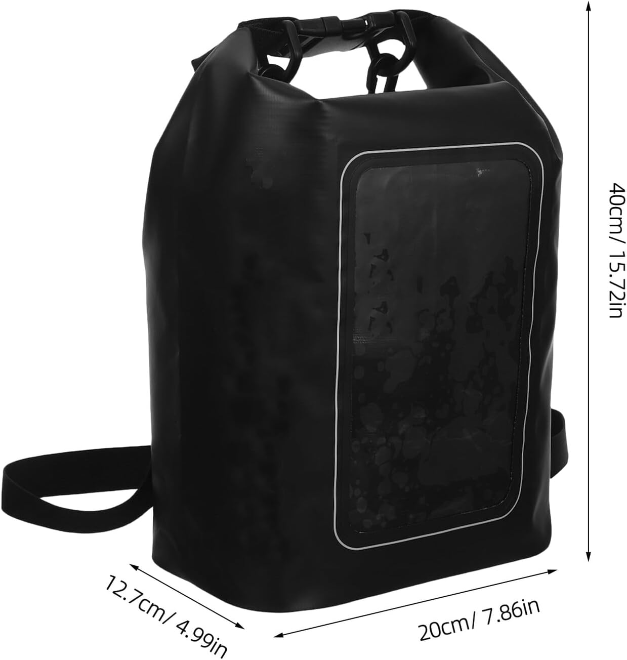Alipis Waterproof Cell Phone Bag Dry Pouch for Outdoor Hiking Swimming Kayaking Lightweight PVC Mobile Phone Dry Storage Bag with Shoulder Strap Black