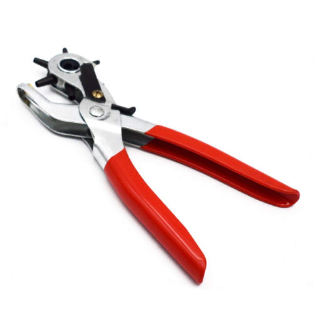 Hand Rotary Leather Hole Punch Plier Tool Belt Rubber Multi Watch Band Durable