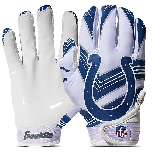 Image of Franklin Sports Youth NFL Football Receiver Gloves - Kids Football Gloves Pair - NFL Team Logos and Silicone Palm