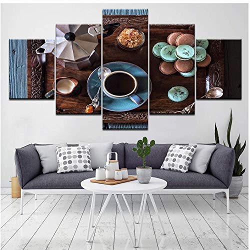 Tableau triptyque café pour habiller les murs d'une cuisine moderne et coin dessert chaleureux