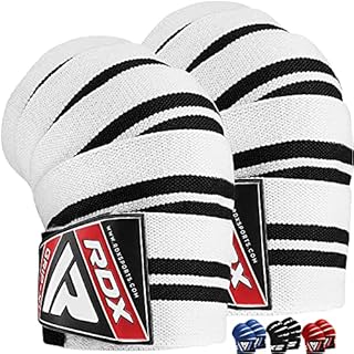 RDX Knee Wraps Pair Weightlifting, IPL USPA Approved, 78” Elasticated Straps for Gym Workout Fitness Squats Powerlifting, Compression Support, Men Women WOD Training, Squatting Leg Press Bodybuilding