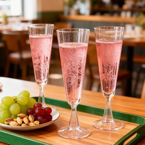 Copas de champán de plástico transparente para bodas | Pack de 60 unidades reutilizables de 150ml 4