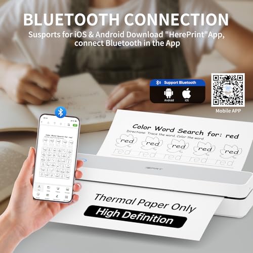 Image of iDPRT Portable Inkless Printer for Travel,Wireless Thermal Printers | Support 8.5 inch x 11 inch US Letter /A4,Small Mobile Bluetooth Printer for Home Use,Office,Vehicles,Compatible with Phone & Laptop