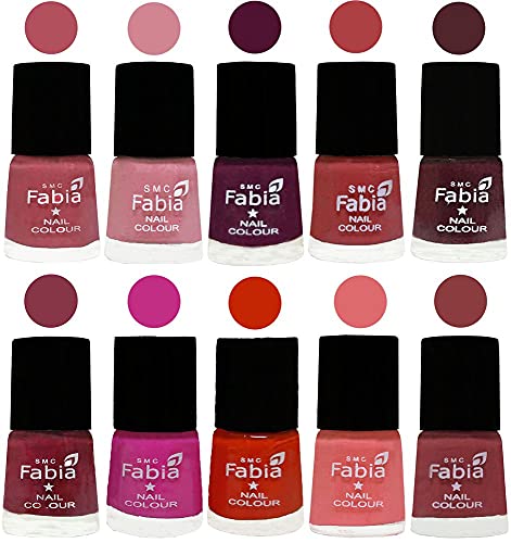 Image of ALL IN ONE (PACK OF 10), Long Lasting Glossy Nail Polish, 6 ml Each, All Vibrant Colours,02180