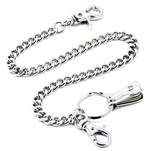 Double K Basic Strong Leash Biker Trucker Key Jean Wallet Chain (17"/21") SLV/BLK CS146MLT2