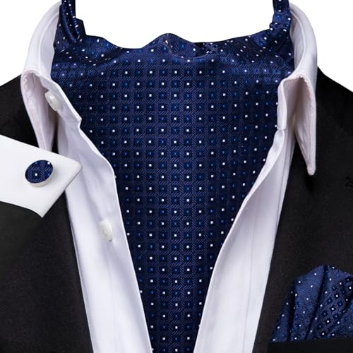 Image of Dubulle Paisley Floral Ascot for Men Self Tie Mens Cravat and Pocket Square Cufflinks Wedding