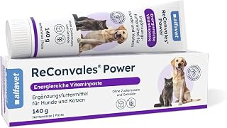 Alfavet ReConvales Power, Ergänzungsfuttermittel für Hunde und Katzen, Päppelpaste bei Untergewicht, Tube 140 g