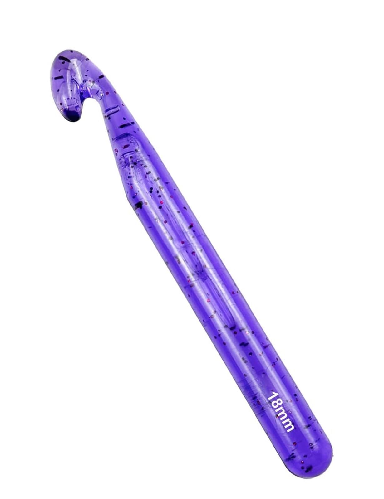 25mm Large Crochet Hook,Huge Crochet Hooks for Chunky Yarn,Ergonomic Knitting Giant Crochet Hooks,Big Crochet Needles for Knitting Yarn Carpet Scarf Wool Roving(Purple,18mm)